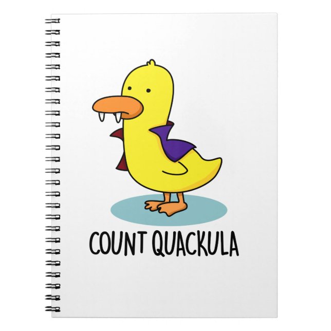 Count Quackula Funny Duck Pun Notebook (Front)