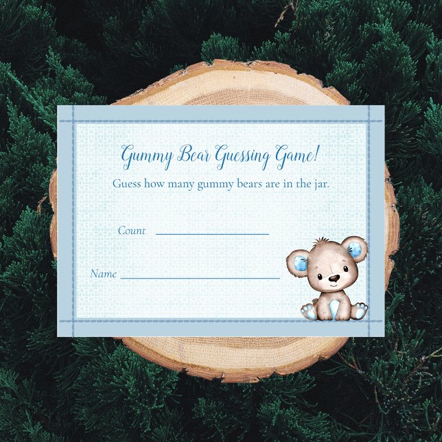 Count The Bears Baby Shower Game Cute Brown Bear Enclosure Card (Creator Uploaded)