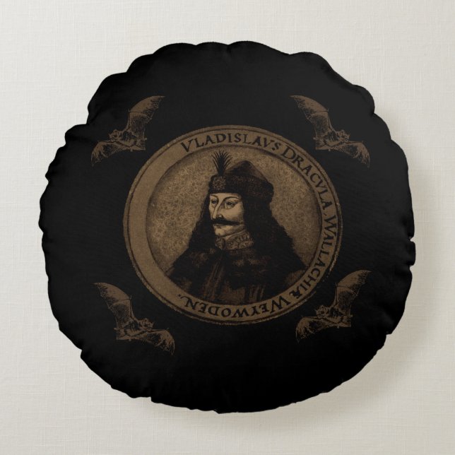 Count Vlad Dracula Round Cushion (Front)