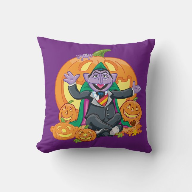 Count von Count | Halloween Pumpkins Cushion (Front)