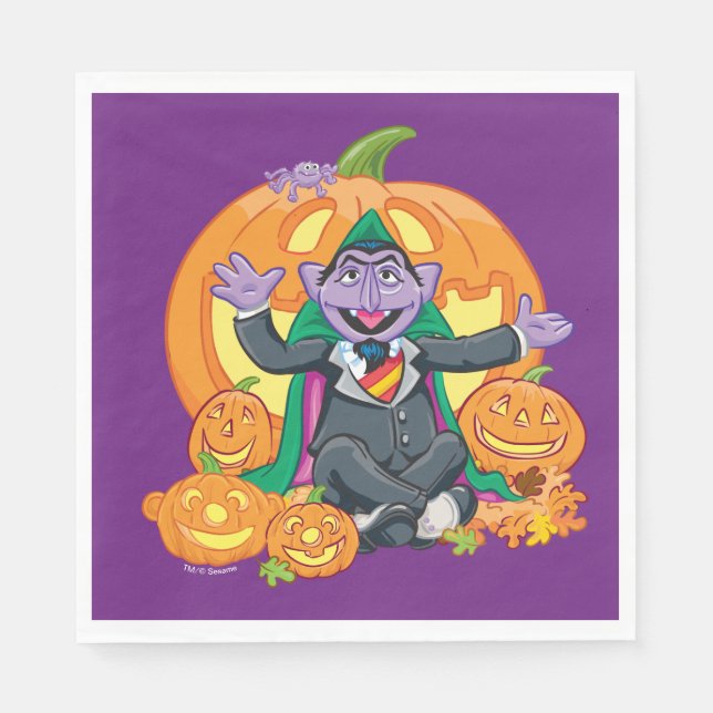 Count von Count | Halloween Pumpkins Napkin (Front)