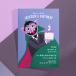 Count von Count Number Cake Birthday Party Invitation<br><div class="desc">Count von Count holding an editable number birthday cake; customise the year for your child's Birthday.</div>