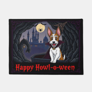 Count Wire Fox Terrier Happy Howl=o=ween Doormat