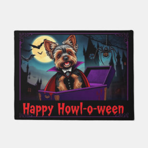 Count Yorkie Happy Howl-o-ween Doormat