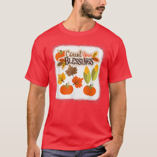 Count Your Blessings Harvest Fall Thanksgiving  T-Shirt