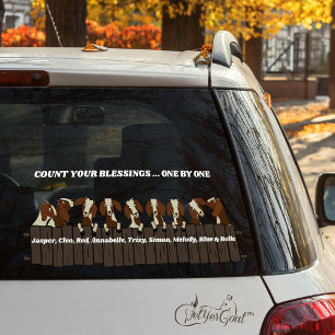 Count Your Blessings Rustic 9 Goats Fence 