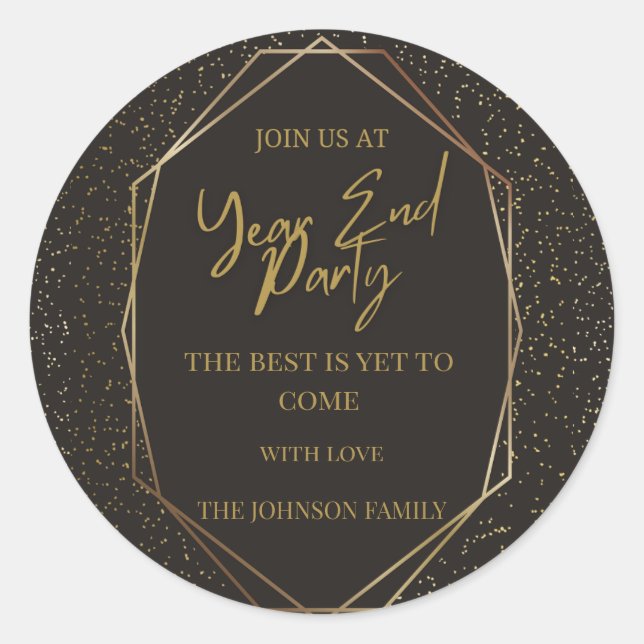 Countdown to 2025: Celebrate the New Year! Classic Round Sticker (Front)