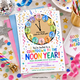 Countdown to the Noon Year Kids New Year’s Eve Invitation