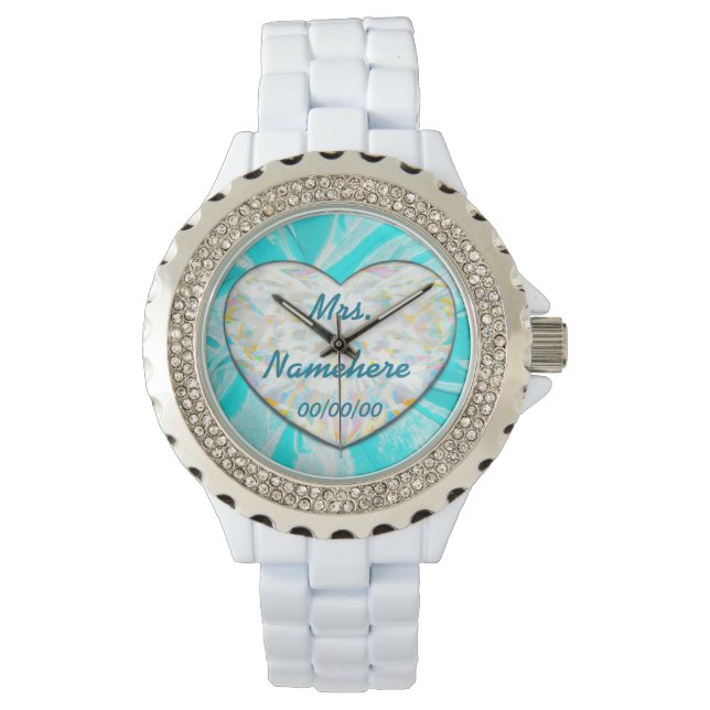 Countdown Wedding Watch for Bride! Add Name! Dates (Front)