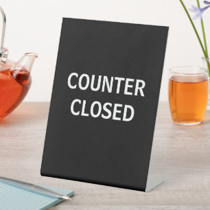 Counter Closed Sign, Cashier Counter Tabletop Pedestal Sign