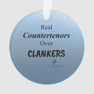 Countertenors Over Clankers Blue Anti-AI Slop Ornament