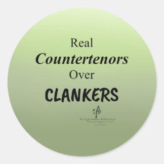 Countertenors Over Clankers Green Anti-AI Slop Classic Round Sticker