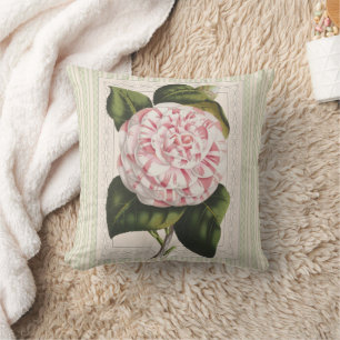 Countess of Derby Camellia Vintage Floral Cushion