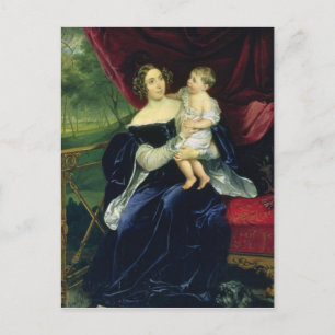 Countess Olga Ivanovna Orlov with her daughter Postcard