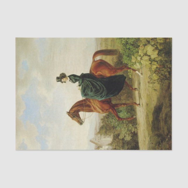 Countess on Horseback (Elegant Brown Horse) Tissue Paper (Front)
