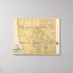 Counties of Clay, Wilkin, Becker, Minnesota Canvas Print