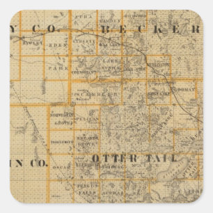 Counties of Clay, Wilkin, Becker, Minnesota Square Sticker