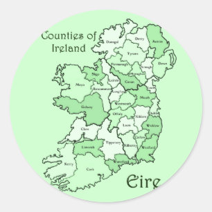 Counties of Ireland Map Classic Round Sticker