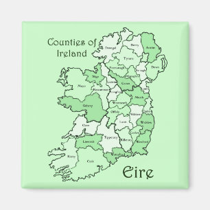 Counties of Ireland Map Magnet