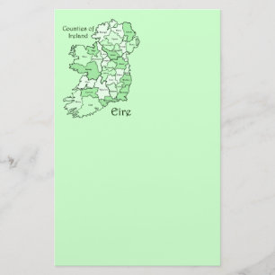 Counties of Ireland Map Stationery
