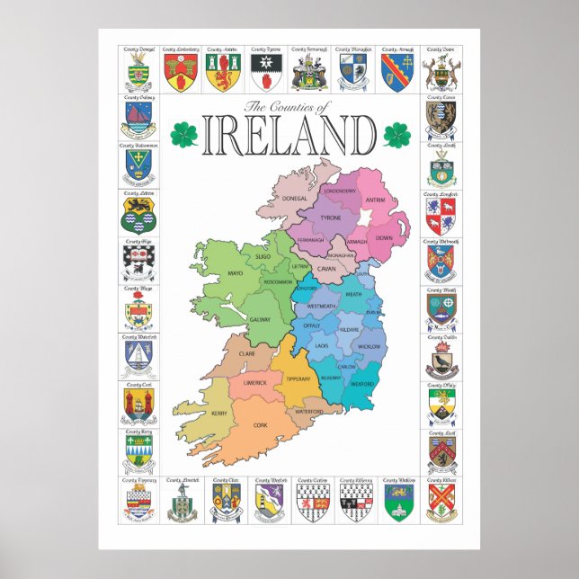 Counties of Ireland Poster (Front)