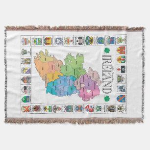 Counties of Ireland Throw lancet Blanket