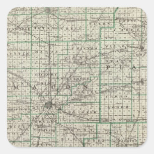 Counties of Platt, De Witt, Macon, Shelby Square Sticker