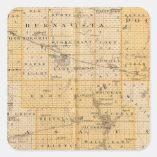 Counties of Pocahontas, Cherokee Square Sticker