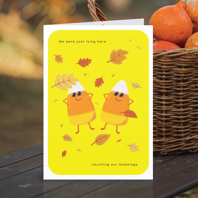 Counting Blessings | Yellow Candy Corn Fall Holiday Card (Creator Uploaded)
