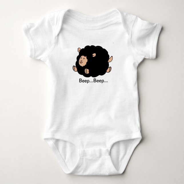 Counting funny sheep to fall asleep baby bodysuit (Front)