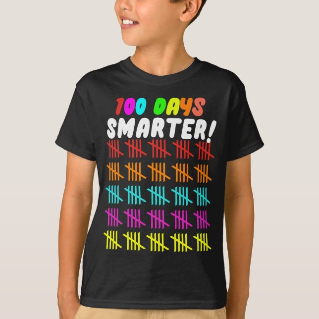Counting Hash Marks 100 days of school T-Shirt (Front)