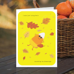 Counting My Blessings   Yellow Candy Corn Fall Holiday Card