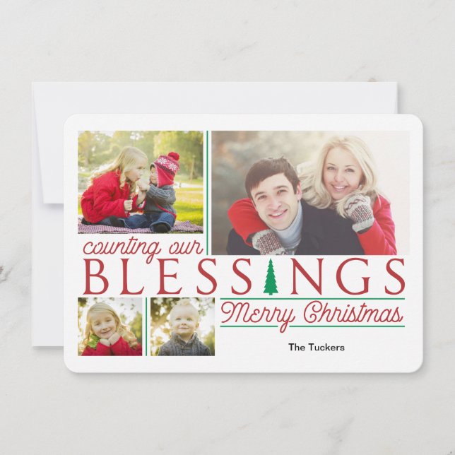 Counting our Blessings Christmas Photo Card (Front)
