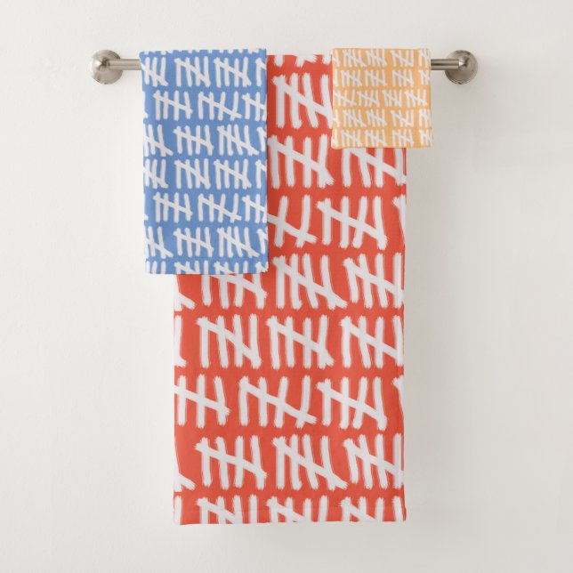 Counting Prison Days on Any Colour Bath Towel Set (Insitu)