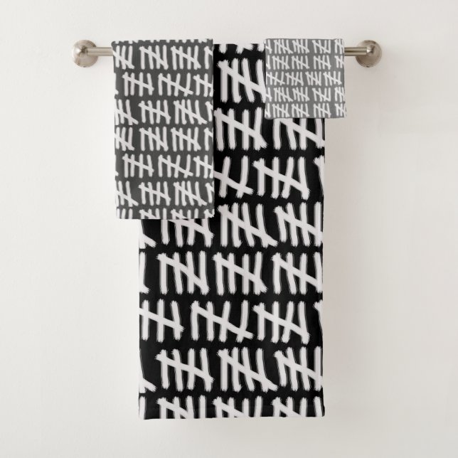 Counting Prison Days on Any Colour Bath Towel Set (Insitu)