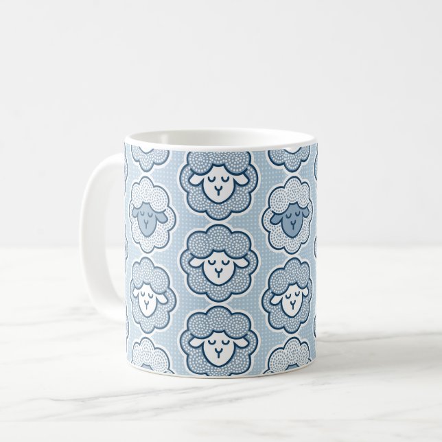 Counting sheep - blue coffee mug (Front Left)