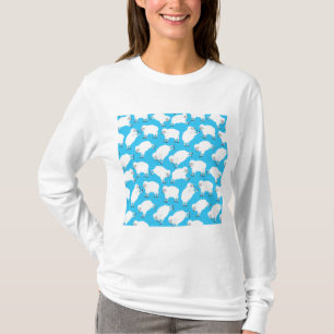 Counting Sheep Blue Nursery Pattern T-Shirt