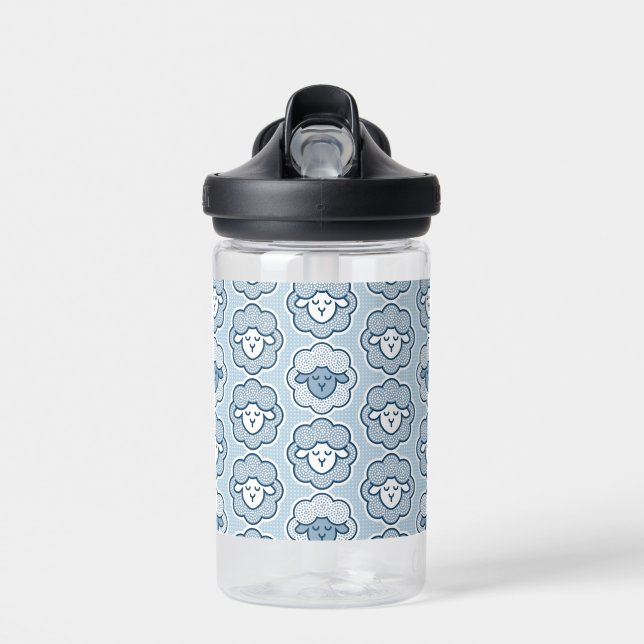 Counting sheep - blue water bottle (Front)
