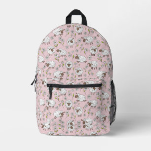 Counting sheep on cotton candy printed backpack