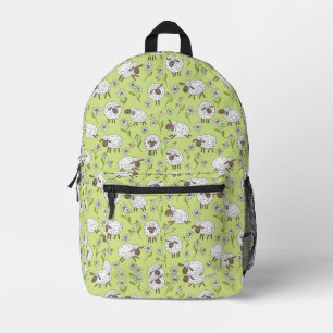 Counting sheep on honey dew printed backpack