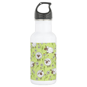 Counting sheep on honney dew green 532 ml water bottle