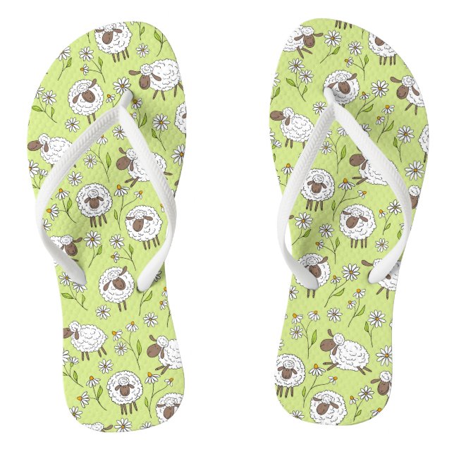 Counting sheep on honney dew green jandals (Footbed)