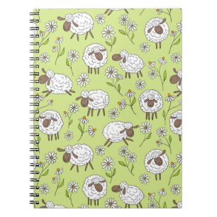 Counting sheep on honney dew green notebook