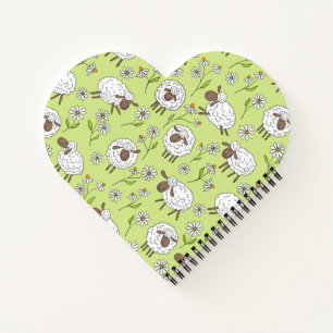 Counting sheep on honney dew green notebook