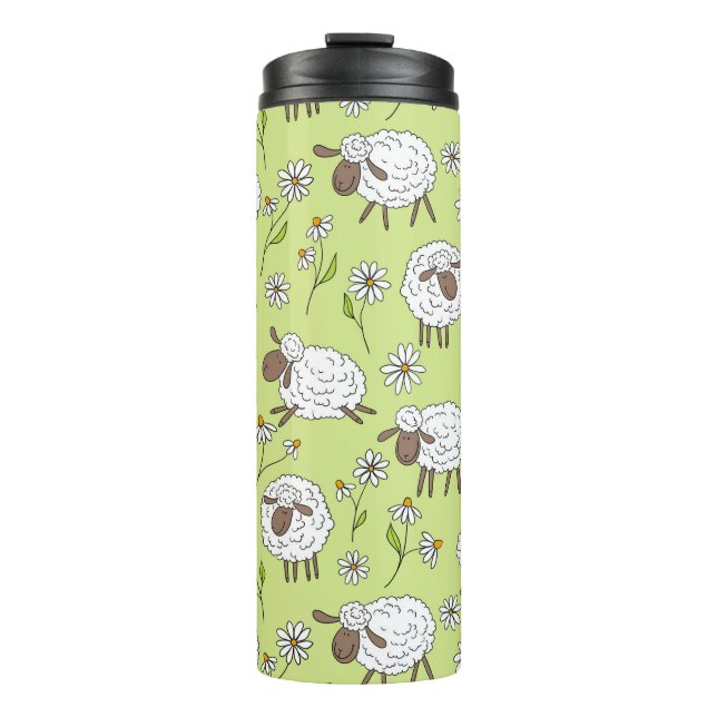 Counting sheep on honney dew green thermal tumbler (Front)