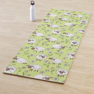 Counting sheep on honney dew green yoga mat