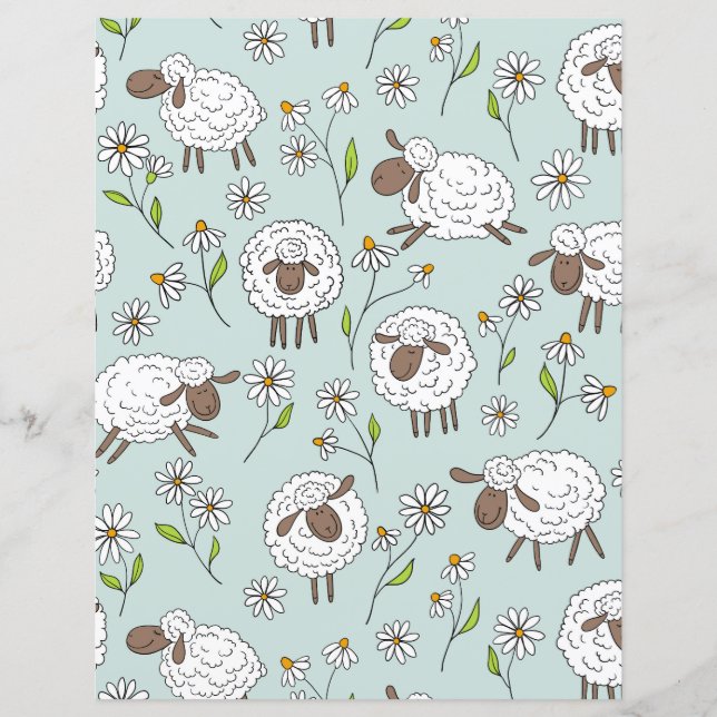 Counting sheep on sea glass blue (Front)