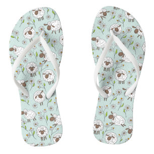 Counting sheep on sea glass blue jandals