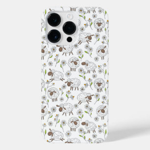 Counting sheep on white iPhone 14 pro max case