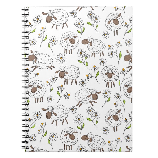 Counting sheep on white notebook (Front)